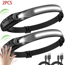 2 PCS Stirnlampe COB+LED