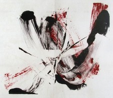 K. O. Götz. Farbmonotypie Ausstellungsplakat. Monotypier. Kobenhavn, Juli 1954