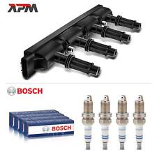 ZÜNDSPULE + 4x BOSCH 0242229699 ZÜNDKERZEN FÜR CHEVROLET OPEL ASTRA CORSA ADAM