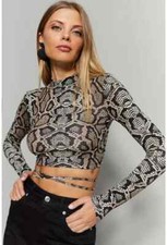 Sexy Damen Top Schlangenprint