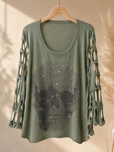 Curvy totenkopf pullover - totenkopf,