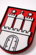Hamburg wappen schild - schild, 3d