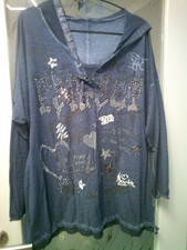 Tolles Shirt von Tredy, Fb. Jeansblau, Pailletten, Glitzer, Gr. 44 (auch 46)