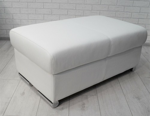 Weiß echtleder hocker mit - weiß,