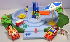 PLAYMOBIL aus 3205 Pool Swimmingpool Dusche Luftmatratze 4 Figuren Sonnenschirm