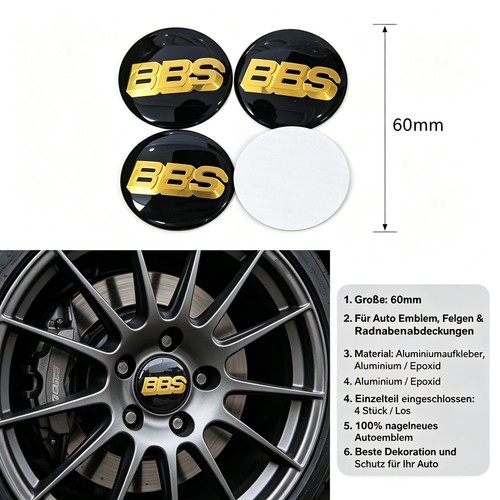 60mm bbs emblem gold - bbs,