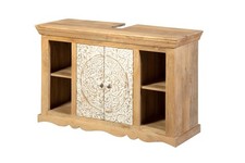 Waschbeckenunterschrank 107x68cm Massivholz Mango natur & weiß antik NEU OVP!!!