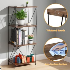 Standregal Bücherregal 4 Ebenen Küchenregal Industrial Regal Metal Holz Badregal