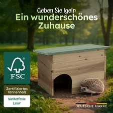 Igelhaus Winterquartier Hütte Wetterfest Futterhaus Holz sicher Labyrinth IH4