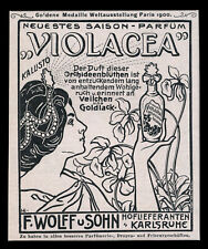 Alte Werbung Reklame 1900 Jugendstil-Anzeige VIOLACEA F. Wolff & Sohn Karlsruhe