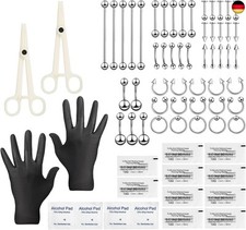 60 Stück Piercing Kit Set Zum