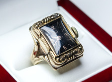RAR - 935 Silber - antiker Jugendstil Ring/ Ring-Uhr - mechanisch