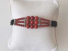 Korallenarmband Silber Kautschuk