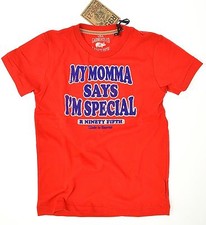 R95TH  ● T-Shirt rot mit blauem Flock-Print My Momma  diverse Größen  Neu m.Et.