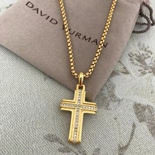 Authentisch✵David Yurman✵Goldenes Kreuz Diamant Collier