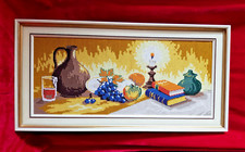 Gobelin Stickbild mit Holzrahmen - fertig gestickt II - Stilleben