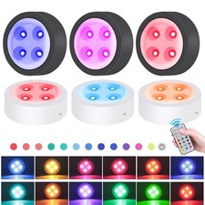 LED Puck Licht RGB Nachtlicht Schrankleuchte Dimmbar Mit Fernbedienung 13 Farben