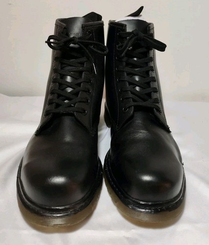 Schwarze leder arbeitsstiefel - leder,