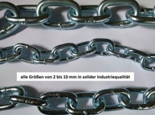 Profi Stahlkette Eisenkette Rundstahlkette verzinkt 2,4,6,8,10 mm Meter m TOP M