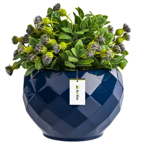 Runder blumentopf aus keramik - aus,