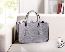 Filztasche Einkaufstasche Shopper grau Tragetasche Henkeltasche Filz Tasche