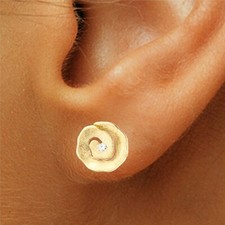Flache Ohrstecker 585 Gold