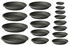 Untersetzer in rund 19 Groessen 12 bis 82 cm in Anthrazit fuer Blumentopf Topf