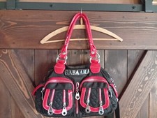 Handtasche schwarz-rot, Punk, Gothic, 80er Jahre, individuell