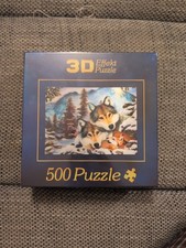 Puzzle 500 Teile 3D Effekt Tiermotiv - Wolf