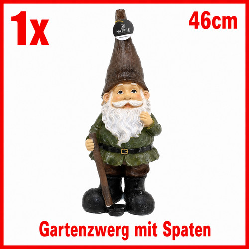 Gartenzwerg mit spaten 46cm - mit,