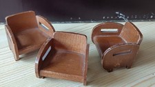 Puppenstube Möbel 50ger Jahre - 3 Sessel - Holz-DDR