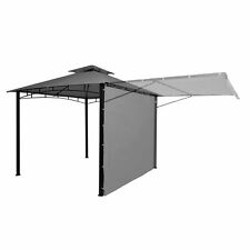 Pergola MCW-F94 Garten Pavillon Stahl bewegliche Seitenwand 2,5x2,5m grau