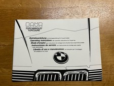 BMW E30 Baur Top Cabriolet  -  Betriebsanleitung