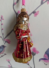 Christbaumschmuck Glas Roter Engel mit Trompete 13,5 cm