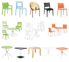 Kunststoff Gartenmöbel Set Design Plastik Gartenstuhl Gartentisch Stapelstuhl