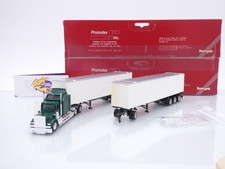 Herpa Exclusiv # 2er Set Kenworth W900 Hauber Hängerzug " grün weiß " 1:87 RAR