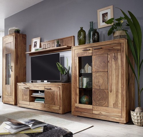 Wohnwand massivholz anbauwand - wohnwand,