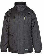 Abverkauf Planam Flare Parka Übergangsjacke Arbeitsjacke gefüttert schwarz