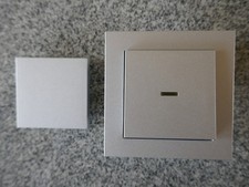 Gira Tastschalter  / Druckschalter - Rahmen - E2 System 55 - Farbe: Alu, Silber