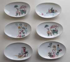 Rosenthal/ PMM Handmalerei Lis Müller - 6 Schalen - Teller - 12 x 7,5 x 2 cm