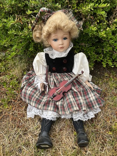 Porzellanpuppe mädchen geige - porzellanpuppe,