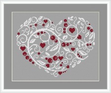 Stickvorlagen Herz  Auswahl farbige   Kreuzstichmuster