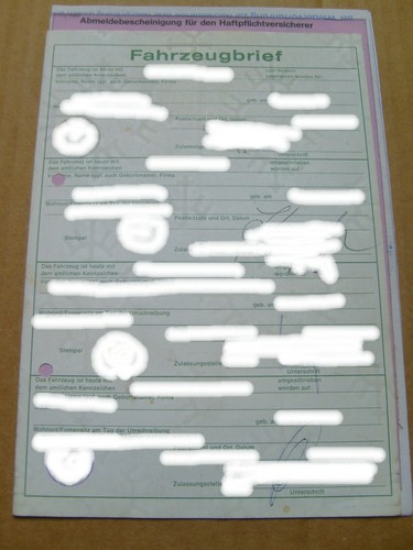 Kfz anhängerbrief einachsig - kfz,