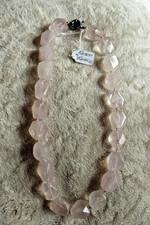 Schöne Rosenquarz Kette mit Federringverschluß Länge Ca. 47,0 cm.