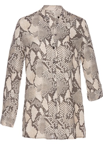 Bluse mit schlangendruck - bluse,