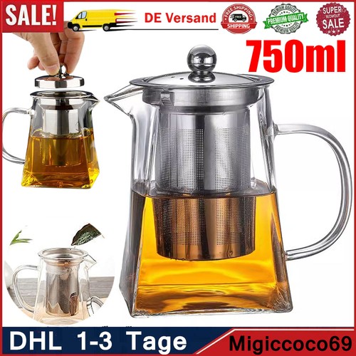 Teekanne glas mit sieb - sieb, 750ml