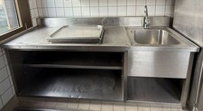 Gastro Edelstahl Spüle Spültisch Arbeitstisch 2200 x 700 x 800 mm Spülbecken