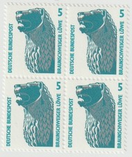 Dt. Bundespost. Aus Dauerserie vier Viererblöcke und 4* der Skifahrer. Ansehen !