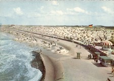 AK Norderney Nordsee Strand, Verkaufspavillon Inselbahn, 1960er? (Nr. 2286A07)