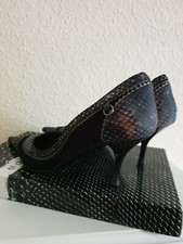 el dante´s Pumps Snake Print Leder Spitz schwarz Gr. 38 Damen 